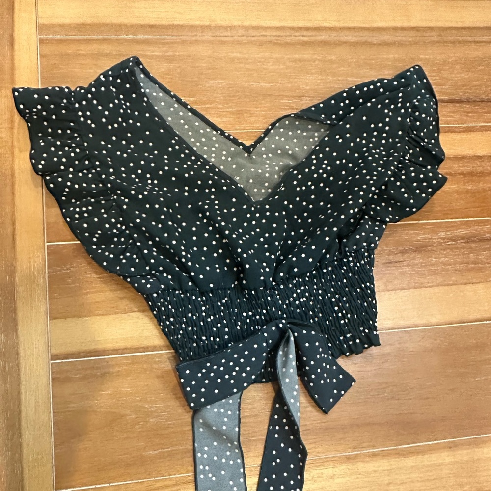 Green Polkadot Top